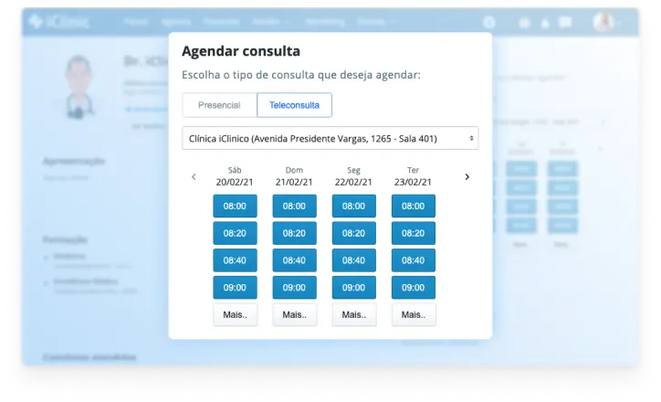 Tela: Teleconsulta pelo agendamento